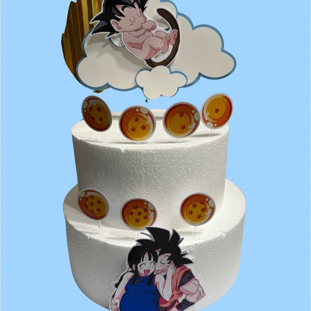 Anime Cake Topper Set with Characters and Dragon Balls